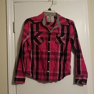 Pink plaid Hollister shirt